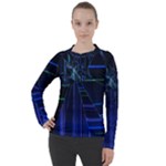 Screen Glitch Broken  Crack  Fracture  Glass Pattern Women s Pique Long Sleeve Tee