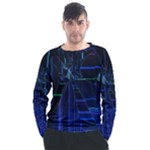 Screen Glitch Broken  Crack  Fracture  Glass Pattern Men s Long Sleeve Raglan Tee