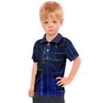 Screen Glitch Broken  Crack  Fracture  Glass Pattern Kids  Polo Tee