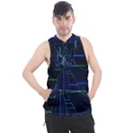 Screen Glitch Broken  Crack  Fracture  Glass Pattern Men s Sleeveless Hoodie