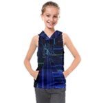 Screen Glitch Broken  Crack  Fracture  Glass Pattern Kids  Sleeveless Hoodie