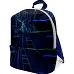 Screen Glitch Broken  Crack  Fracture  Glass Pattern Zip Up Backpack