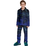 Screen Glitch Broken  Crack  Fracture  Glass Pattern Kids  Long Sleeve Velvet Pajamas Set