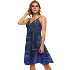 Sleeveless Tie Front Chiffon Dress 