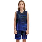 Screen Glitch Broken  Crack  Fracture  Glass Pattern Kids  Basketball Mesh Set