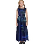 Screen Glitch Broken  Crack  Fracture  Glass Pattern Kids  Satin Sleeveless Maxi Dress