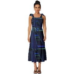 Tie-Strap Tiered Midi Chiffon Dress 