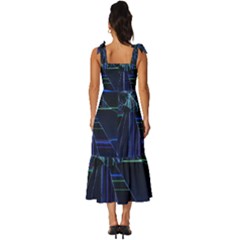 Tie-Strap Tiered Midi Chiffon Dress 
