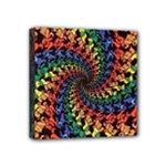 Deadhead Bears Band  Colorsdead Head Grateful Dead Pattern Mini Canvas 4  x 4  (Stretched)