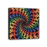 Deadhead Bears Band  Colorsdead Head Grateful Dead Pattern Mini Canvas 4  x 4  (Stretched)