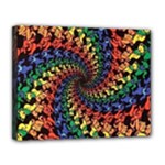 Deadhead Bears Band  Colorsdead Head Grateful Dead Pattern Canvas 14  x 11  (Stretched)