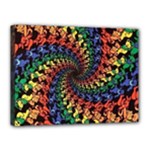 Deadhead Bears Band  Colorsdead Head Grateful Dead Pattern Canvas 16  x 12  (Stretched)