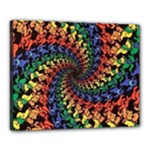 Deadhead Bears Band  Colorsdead Head Grateful Dead Pattern Canvas 20  x 16  (Stretched)