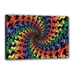 Deadhead Bears Band  Colorsdead Head Grateful Dead Pattern Canvas 18  x 12  (Stretched)