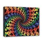 Deadhead Bears Band  Colorsdead Head Grateful Dead Pattern Deluxe Canvas 20  x 16  (Stretched)