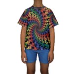 Deadhead Bears Band  Colorsdead Head Grateful Dead Pattern Kids  Short Sleeve Swimwear