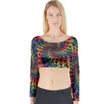 Deadhead Bears Band  Colorsdead Head Grateful Dead Pattern Long Sleeve Crop Top