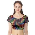 Deadhead Bears Band  Colorsdead Head Grateful Dead Pattern Short Sleeve Crop Top