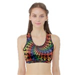 Deadhead Bears Band  Colorsdead Head Grateful Dead Pattern Sports Bra with Border
