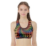 Deadhead Bears Band  Colorsdead Head Grateful Dead Pattern Sports Bra with Border