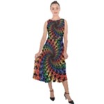 Deadhead Bears Band  Colorsdead Head Grateful Dead Pattern Midi Tie-Back Chiffon Dress