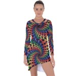 Deadhead Bears Band  Colorsdead Head Grateful Dead Pattern Asymmetric Cut-Out Shift Dress