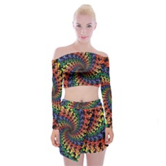 Off Shoulder Top with Mini Skirt Set 