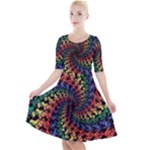 Deadhead Bears Band  Colorsdead Head Grateful Dead Pattern Quarter Sleeve A-Line Dress