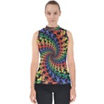 Deadhead Bears Band  Colorsdead Head Grateful Dead Pattern Mock Neck Shell Top