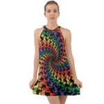 Deadhead Bears Band  Colorsdead Head Grateful Dead Pattern Halter Tie Back Chiffon Dress