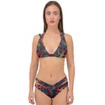 Deadhead Bears Band  Colorsdead Head Grateful Dead Pattern Double Strap Halter Bikini Set