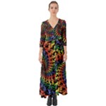 Deadhead Bears Band  Colorsdead Head Grateful Dead Pattern Button Up Boho Maxi Dress