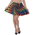 Deadhead Bears Band  Colorsdead Head Grateful Dead Pattern Velvet Skater Skirt