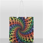 Deadhead Bears Band  Colorsdead Head Grateful Dead Pattern Full Print Rope Handle Tote (Large)