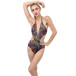 Deadhead Bears Band  Colorsdead Head Grateful Dead Pattern Plunging Cut Out Swimsuit