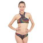 Deadhead Bears Band  Colorsdead Head Grateful Dead Pattern High Neck Bikini Set