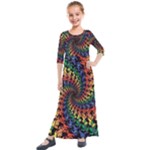 Deadhead Bears Band  Colorsdead Head Grateful Dead Pattern Kids  Quarter Sleeve Maxi Dress