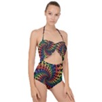 Deadhead Bears Band  Colorsdead Head Grateful Dead Pattern Scallop Top Cut Out Swimsuit