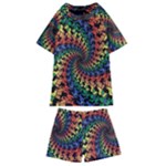 Deadhead Bears Band  Colorsdead Head Grateful Dead Pattern Kids  Swim Tee and Shorts Set