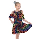 Deadhead Bears Band  Colorsdead Head Grateful Dead Pattern Kids  Shoulder Cutout Chiffon Dress