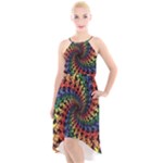 Deadhead Bears Band  Colorsdead Head Grateful Dead Pattern High-Low Halter Chiffon Dress 