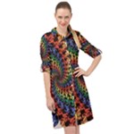 Deadhead Bears Band  Colorsdead Head Grateful Dead Pattern Long Sleeve Mini Shirt Dress