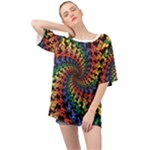 Deadhead Bears Band  Colorsdead Head Grateful Dead Pattern Oversized Chiffon Top