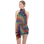 Deadhead Bears Band  Colorsdead Head Grateful Dead Pattern Halter Asymmetric Satin Top