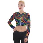 Deadhead Bears Band  Colorsdead Head Grateful Dead Pattern Long Sleeve Cropped Velvet Jacket