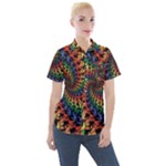 Deadhead Bears Band  Colorsdead Head Grateful Dead Pattern Women s Short Sleeve Pocket Shirt