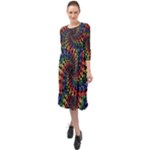 Deadhead Bears Band  Colorsdead Head Grateful Dead Pattern Ruffle End Midi Chiffon Dress