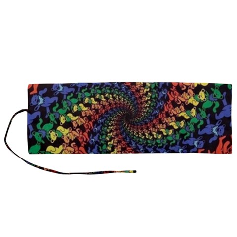 Deadhead Bears Band  Colorsdead Head Grateful Dead Pattern Roll Up Canvas Pencil Holder (M) from ArtsNow.com