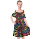 Deadhead Bears Band  Colorsdead Head Grateful Dead Pattern Kids  Cut Out Shoulders Chiffon Dress