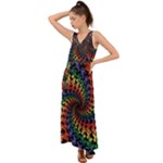 Deadhead Bears Band  Colorsdead Head Grateful Dead Pattern V-Neck Chiffon Maxi Dress